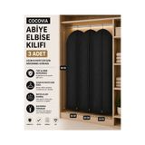 CocoVia ( 3 ADET ) Abiye Elbise Kılıfı Fermuarlı Elbise Kılıfı Gamboç 60x160 Siyah