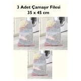 CocoVia (3 ADET ) İpli Çamaşır Yıkama Filesi|Kirli Temiz Elbise Kıyafet Torbası,Çamaşır Filesi ( 35cmx45cm )