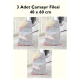 CocoVia (3 ADET ) İpli Çamaşır Yıkama Filesi|Kirli Temiz Elbise Kıyafet Torbası,Çamaşır Filesi ( 40x60cm )