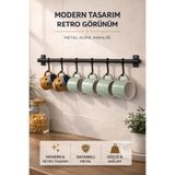 CocoVia 6 Kancalı Dekoratif Fincanlık Askı Kupa Fincan Askısı & Çok Amaçlı Retro Fincan Askılığı