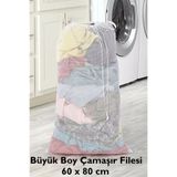 CocoVia Büyük Boy İpli Çamaşır Yıkama Filesi | Kirli Elbise Torbası,Poşeti Perde Yıkama Filesi( 60 cmx80cm )