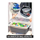 CocoVia Büyük Boy Kapaklı Katlanabilir-Tekerlekli Çok Amaçlı Organizer / Çamaşır-Oyuncak Sepeti/ ( 30 Litre)