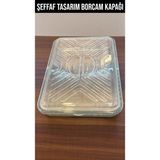 Cocovia Dekoratif Şeffaf Tasarım Borcam Kapağı Dikdörtgen Gıda Koruma Kapağı Standart Boy Dayanıklı Malzeme