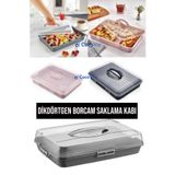 CocoVia Dikdörtgen Borcam Kutusu | Pasta Börek Taşıma Kilitli Pasta Börek Borcam Saklama Ve Taşıma Kabı