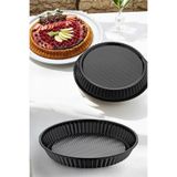 CocoVia Emaye Yanmaz Yapışmaz Tart Turta K Kalıbı | Kabartmalı Şekilli Emaye Tart Kalıbı Turta Kalıbı 30 CM