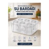 CocoVia Pratik Büyük Boy 6 Bölmeli Su Bardağı Taşıma/ Büyü Bardak Saklama Kutusu Seyahat Karavan Piknik Malzemesi ( 1 ADET )