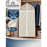 Cocovia Takım Elbise Kılıfı Fermuarlı Kıyafet Ceket Koruyucu Hurç- Dolap Içi Düzenleyici Elbise Koruma Kılıfı ( 1 Adet ) - Bej
