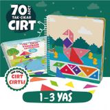 Çocuğumun Cırt Cırtlı Tak - Çıkar Tangram Aktivite Kitabı 1-3 Yaş, Okul Öncesi Eğitimi 70 Adet Cırt