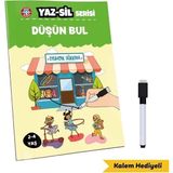 Çocuk Akademi Yaz Sil Serisi Düşün Bul Eğlenceli Tasarım 2-4 Yaş İçin Renkli Aktivite Kitabı