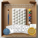 Çocuk Alçı Boyama Seti Geometrik Şekiller Aktivite Seti Eğitici Çocuk Aktivite Seti 3D Şekil Boyama Seti