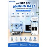 Çocuk Anında Baskılı Fotoğraf Makinesi 16MP Dijital Kamera 1080P Video WiFi Telefon Destekli Mavi