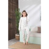 Çocuk Ayıcık Desen Likralı Soft interlok Kumaş Uzun Kollu Pijama Takımı