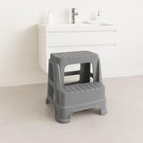 Çocuk Basamak Taburesi 2 Katlı Kaydırmaz, Bebek Tuvalet Eğitimi ve Banyo Lavabo Basamağı, Çocuklar İçin Plastik Pratik Yükseltici Tabure (gri)