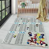 Çocuk Bebek Halısı Çarpım Tablosu Eğitici Oyun Halısı Gri Halı Yıkanabilir Kaymaz Taban