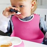 Çocuk Bebek Mama Önlüğü Dökülme Engelleyici Bükülebilir Pembe Go53/00081