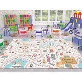 Çocuk Bebek Odası Eğitici Oyun Halısı | Yıkanabilir Kaymaz Taban Çocuk Halısı | Oyun Matı Kreş Halısı | Bebek Playmat Halı | Çocuklar Erkek Kız Çocuk Odası Ev Dekorasyonu (Gökkuşağı, 200 x 300 cm)