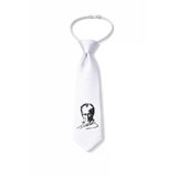 Çocuk Beyaz Atatürk İmzalı Lastikli Kravat Ayarlanabilir Unisex