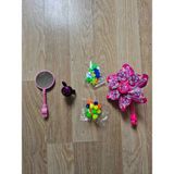 Çocuk Bisikleti Aksesuar Seti Ayna+Zil+Rüzgar Gülü+ Jant Süsü - Pembe