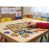 Çocuk Boyama & Giydirme Oyunu | Ahşap Eğitici Boyama & Giysi Giydirme Puzzle Seti | Erkek Çocuk Oyuncağı 3+ Yaş | Kişiselleştirilebilir Montessori Oyuncak - renk