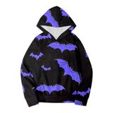 Çocuk Cadılar Bayramı Uzun Kollu Çizgi Film Baskılı Sıcak Kapüşonlu Kazak Sweatshirt Üst Kazak Seti Erkek Kız Kostüm, Koyu Lila, 18-24 Ay