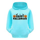 Çocuk Cadılar Bayramı Uzun Kollu Çizgi Film Baskılı Sıcak Kapüşonlu Kazak Üst Sweatshirt Erkek Kız Kostüm Kazak Çocuk, Mavi, 4-5 Yaş