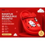 Çocuk Cross Terlik Emojili 26 - 35 Numara Eva Taban Yeni Sezon - Kırmızı