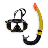 Çocuk Dalış Maskesi Ve Snorkel Seti - Star Diving - Sarı