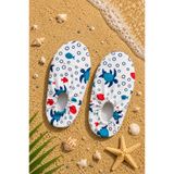 Çocuk Deniz Ayakkabısı, Havuz Patiği, Kaydırmaz Taban, Unisex Bebek Deniz Çorabı - Caretta Caretta, 27-28