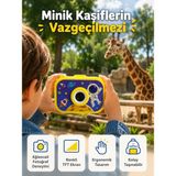 Çocuk Dijital Kamera Hd Fotoğraf ve Video Çekimi 2.0 Inç Tft Ekran Type-C Şarjlı Mini Tripodl