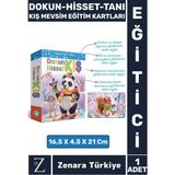 Çocuk Duyusal Gelişim Görsel Algı Mevsim Öğretici Eğlenceli Dokun-Hisset-Tanı Kış Eğitim Kartları - 1