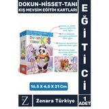 Çocuk Duyusal Gelişim Görsel Algı Mevsim Öğretici Eğlenceli DOKUN-HİSSET-TANI KIŞ EĞİTİM KARTLARI