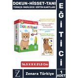 Çocuk Eğitici Görsel Algı Dil Gelişimi Eğlenceli Dokun-Hisset-Tanı Türkçe-Ingilizce Eğitim Kartları - 1