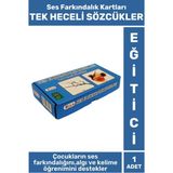 Çocuk Eğitici Ses Farkındalığı Işitsel Algı Dikkat Gelişim Farkındalık Kartları Tek Heceli Sözcükler - Çok Renkli