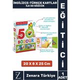 Çocuk Eğitici Zeka Geliştiren Yabancı Dil Öğretici Eğlenceli Ingilizce Türkçe Kartlar- Ilk 50 Sözcük - 1