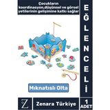 Çocuk El-Göz Koordinasyonu Parça Bütün Ilişkisi Eğlenceli Havuzlu Ahşap Manyetik Balık Tutma Oyunu - 1