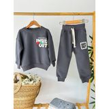 Çocuk Eşofman Takımı Inside Out Baskılı – Sweatshirt & Jogger Alt, Koyu Gri - 2 - 3 Yaş