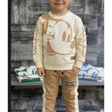 Çocuk Eşofman Takımı Oversize Bol Kesim 2 Iplik Eşofman Takımı Baskılı Takım - 003-Krem - 7 - 8 Yaş