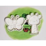 Çocuk Figürlü Kurabiye Kalıbı Seti – 7-8 cm | Kelebek & Zürafa | Sevimli Cookie Cutter | Pla Plastik