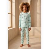 Çocuk Fil Desenli Paketli Pijama Takımı Yeşil