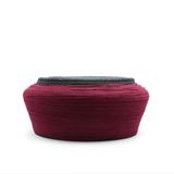 Çocuk - Fileli Sarık - Bordo Kumaş - Siyah Takke - Düz Sarım - 6 Metre Başınızda düzen, gönlünüzde huzur., 48 Cm