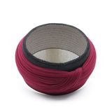 Çocuk - Fileli Sarık - Bordo Kumaş - Siyah Takke - Yuvarlak Sarım - Fileli - 4 Metre Başınızda düzen, gönlünüzde huzur. (52 Cm)