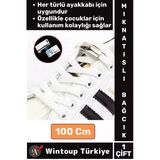 Çocuk Genç Yetişkin Şık Klipsli Manyetik Lastikli Pratik Mıknatıslı Ayakkabı Bağcığı 100 Cm 1 Çift