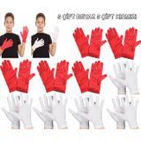 Çocuk Gösteri Eldiven Seti – 5 Çift Beyaz & 5 Çift Kırmızı (5264)