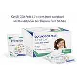 Çocuk Göz Pedi 5.7 X 8 Cm Steril Yapışkanlı Göz Bandı Çocuk Göz Kapama Pedi 50 Adet 1 Kutu