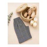 Çocuk Gri Ekose Desen Oversize Bohem Şalvar Pantolon 2-3-4-5 Yaş