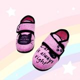 Çocuk Günlük Kışlık Cırtlı Ayarlanabilir Cat Panduf - Pembe