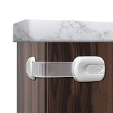 Çocuk Güvenliği Dolap Kayış Kilitleri - OKEFAN 12'li Paket Bebek Yalıtım Yapışkan Mandallar Çocuklar için Çekmece Dolabı Bulaşık Makinesi Buzdolabı Fırın Kapısı Delme Yok (Beyaz)