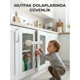 Çocuk Güvenlik Dolap Ve Çekmece Kilidi Güçlü Yapışkanlı Emniyet Kilidi - Lisinya