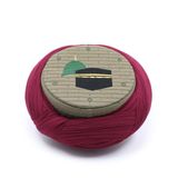 Çocuk - Hac Umre Sarığı - Bordo Kumaş - Yeşil Takke - Çapraz Sarım - Mekke-Medine -6 Metre (49 Cm)