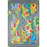 Çocuk Halısı Ve Bebek Halısı Yıkanabilir Kaymaz Taban Figürlü Gri Renkli Dijital Baskı Halı Hc040 Pembe